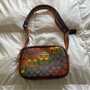 Coach pride rainbow signature camera bag